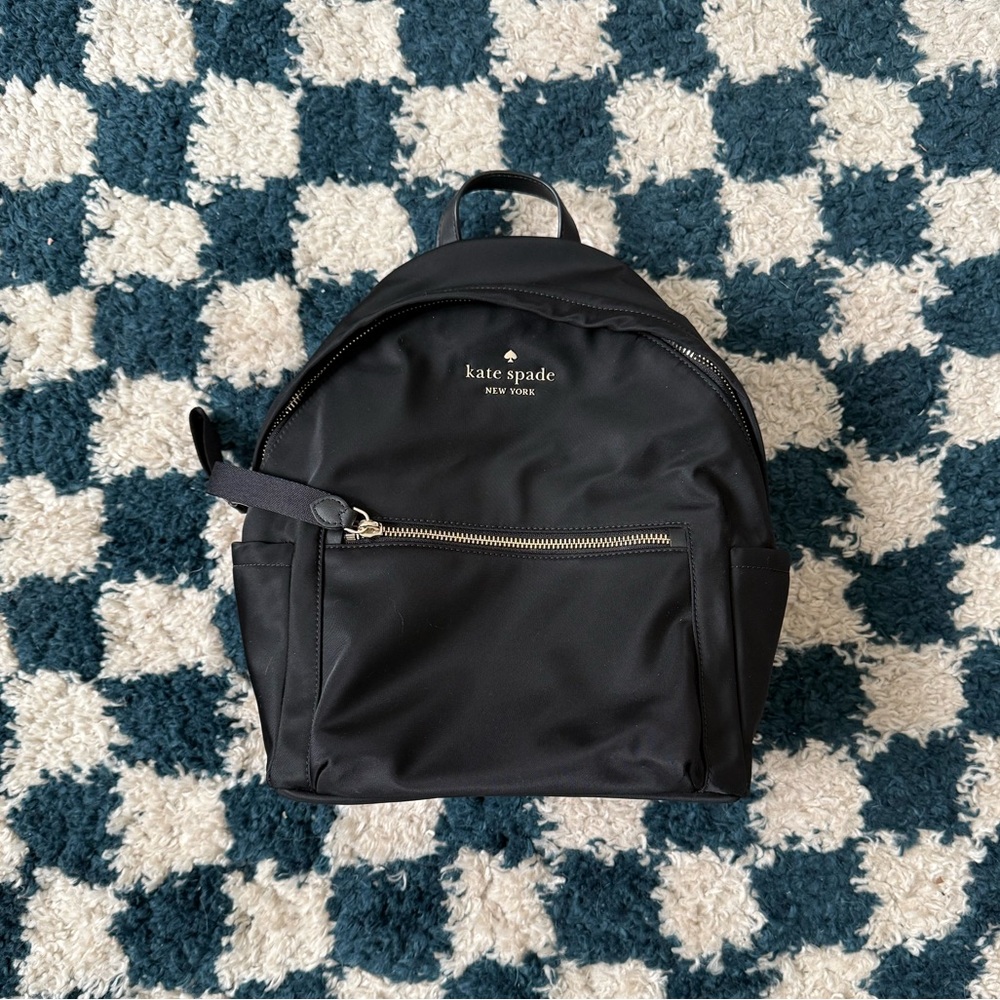 kate spade chelsea black nylon medium back pack